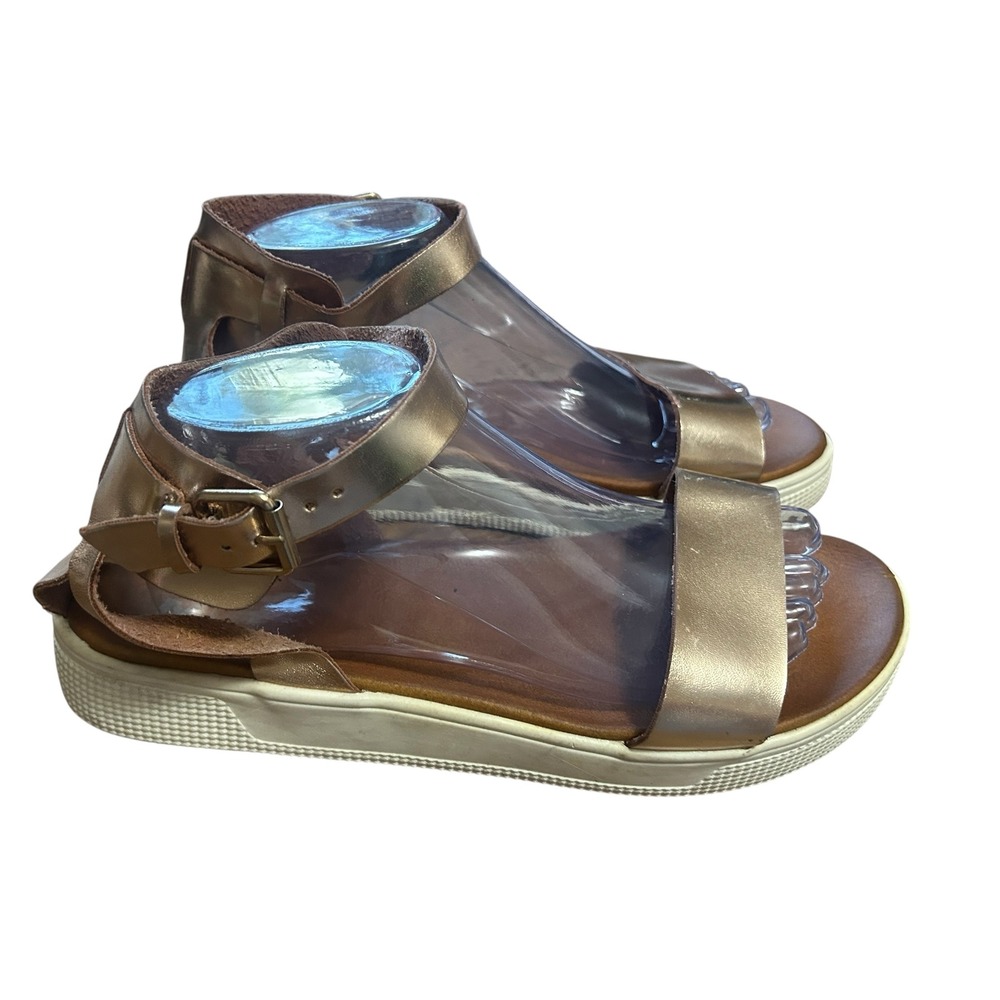 MIA Rose Gold Ankle Strap Platform Sandals Women's Size 11 Summer Casual Chic